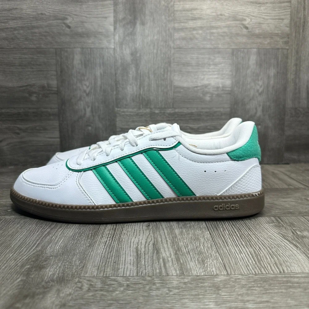 Adidas Breaknet Sleek Cloudfoam Women 8.5 White Green Gum Leather NEW ID6288 - Picture 6 of 10